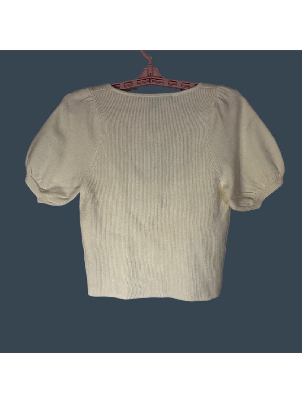 French Connection Jaida Top M Summer White Wool Blend MSRP $98 Capsule Academia - Picture 3 of 14